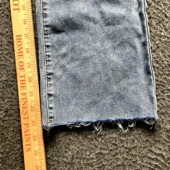 Dazy-Less Women’s Straight Leg Jeans M Light Wash Raw Hem Stretch Denim Pants - Picture 16 of 16